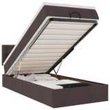 VidaXL Lit plateforme avec matelas 120x190 cm Tissu Marron foncé