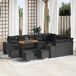 vidaXL Banc de jardin noir poly rotin
