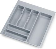 Emuca Organiseur de couverts pour tiroirs de cuisine, unité 500 mm, Plastique, Gris