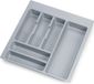 Emuca Organiseur de couverts pour tiroirs de cuisine, unité 500 mm, Plastique, Gris