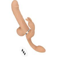 3-in-1 Rabbit Vibrator van siliconen, 32,5 cm