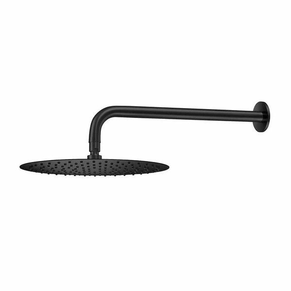 Qisani Flow 30cm ronde hoofddouche mat Zwart 25621.03