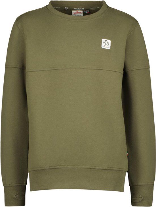 Vingino Sweater Crewneck-basic-logo Groen - Maat 152 - Jongens