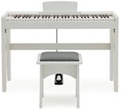 Gear4music Keynote Junior Piano numérique et tabouret, blanc
