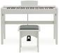 Gear4music Keynote Junior Piano numérique et tabouret, blanc