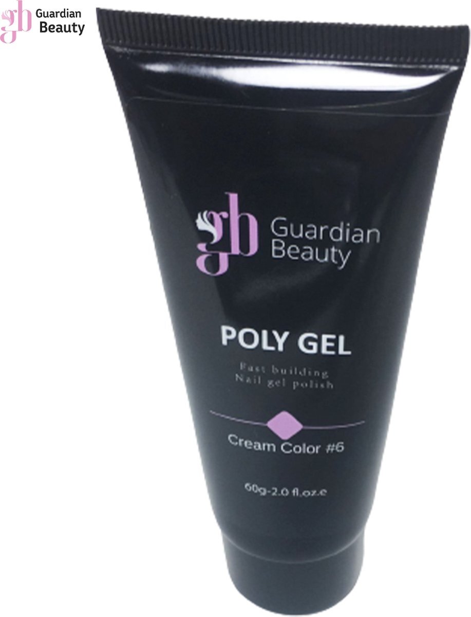 Guardian Beauty Polygel - Polyacryl Gel -Cream Color #6 - 60gr - Gel nagellak - Fantastische glans en kleurdiepte - UV en LED-uithardbaar - Kunstnagels en natuurlijke nagels