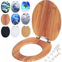 Casaria Wc bril - Deksel Sluitingsmechanisme Toiletzitting - MDF Hout