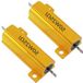 Bol Aluminium Boîtier Résistance - Résistance à vis Résistance de charge - Machines industrielles - Bonne dissipation thermique - 50W 25 Ohm - Couleur or
