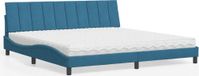 Maison Exclusive - Lit avec matelas « Hanko » bleu 200 x 200 cm, velours