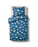 HEMA Housse De Couette Enfant 140x200cm Flanelle Vaisseau Spatial (bleu)