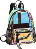 Sans marque Sac à dos femme - PVC transparent imperméable à la mode - Pour le shopping et les rendez-vous - Multicolore