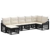vidaXL Tuinbankenset 7 st Zwart poly rattan