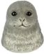 Countryfield knuffel zeehond pluche grijs 14,5x13,5cm speelgoed