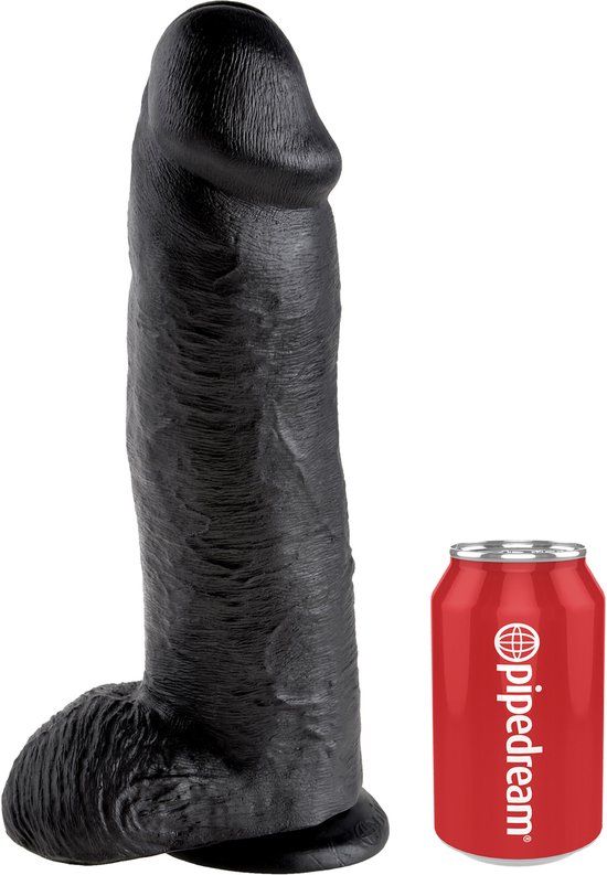 King Cock 12 Inch With Balls Black - 0603912350326