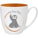Gruss & Co 45514 anti-stress mok luiaard, 45 cl, cadeau, New Bone China, oranje, 9,5 cm