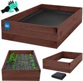 KOTARBAU® Moestuinbak, Verhoogd Tuinbed, Geïmpregneerd Hout, 120 x 80 x 18 cm, Bruin