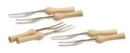 KitchenCraft Set van 6 piesjes met houten handvat voor maïs, roestvrij staal, 9,5 cm