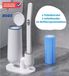 LaNicole WC Borstel Met Houder Vrijstaand - Hygiënische Toiletborstel - Wit - 16xpads