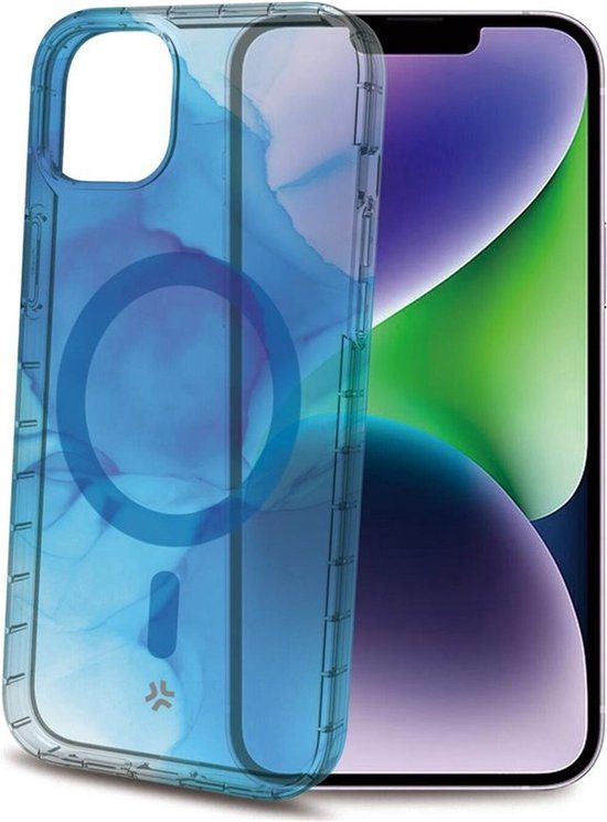 Celly MagShades Siliconen hoesje met Magsafe - Geschikt voor Apple iPhone 15 - TPU Back cover - Blauw