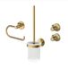 Lenz Badkameraccessoireset Juna in goud – anti-vingerafdruk oppervlak | 4-delige set, toiletpapierhouder, wc-borstelset en 2 handdoekhaken, om te lijmen of te boren