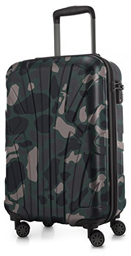 Suitline handbagage harde koffer, cabinekoffer, TSA, 55 cm, ca. 34 liter, 100% ABS mat camouflage