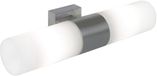 Nordlux Applique murale TANG Double - E14 verre et métal acier brossé IP44 Salle de bain - Intérieur