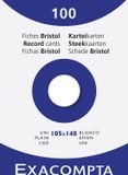 Exacompta 10x etui 100 steekkaarten bristol - effen niet geperforeerd 105x148mm - Wit