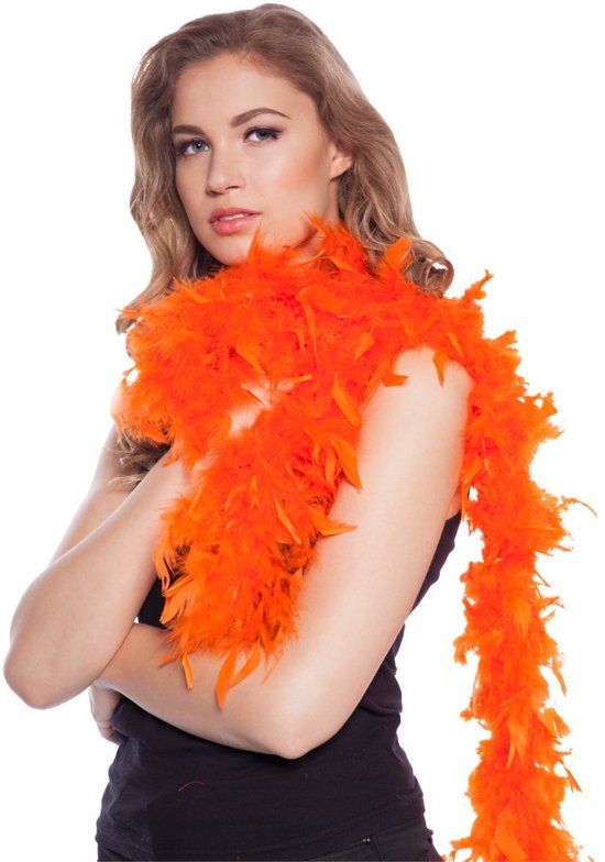Folat Luxe oranje boa - 1,80 meter