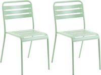 Beliani LEFKADA - Set van 2 tuinstoelen - Groen - IJzer
