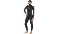 Seac Club Lady Wetsuit van neopreen, 7 mm met geïntegreerde capuchon, Powertex beschermers op schouders, kniebeschermers en billen