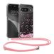 kwmobile telefoonhoesje geschikt voor Google Pixel 9 / Pixel 9 Pro - Hoesje met telefoonkoord - Back cover voor smartphone - Case in poederroze / donkerbruin / transparant