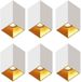 Ledvion – 6x LED Opbouwspot Vierkant 80x80mm – Wit / Goud – Dimbaar – GU10 – 2700K – 3W – IP20