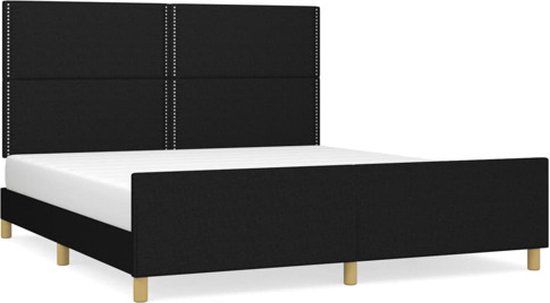 vidaXL Bedframe zonder matras stof zwart 180x200 cm