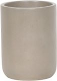 MSV Brasilia Tandenborstelhouder Beker – Badkamer Accessoires – Tandenborstel Houder en Tandpasta Houder – Cement – Taupe – 7,8 x 10,4 cm