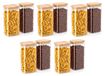 Arendo Bocaux de conservation avec couvercles en bambou, 10 pièces de 1600 ml, hermétiques, verre borosilicaté, transparents