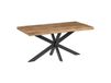 Table à manger bois brut pied étoile acier noir 160cm