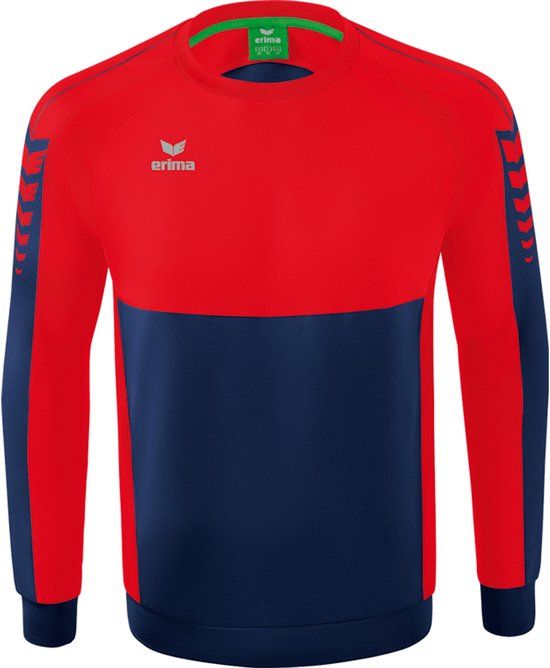 Erima Six Wings Sweatshirt Heren - New Navy / Rood - Maat S