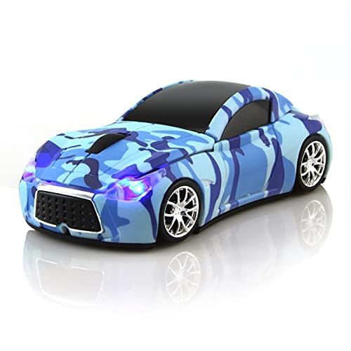 3D Feed: 3D Optische Muis Draadloze Auto Muis Camouflage Patroon 2,4 GHz met LED-licht USB-ontvanger voor Laptop PC Laptop