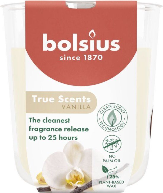 Bolsius Geurkaars True Scents Vanille - Parelmoer - Wax - 7.30 cm x 8.10 cm x 7.40 cm