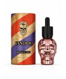 Bandido Baardolie voor de dagelijkse baardverzorging van 3-dagen-baard of volle baard, baardolie als cadeau voor mannen, 40 ml, met pipetdispenser, doodskopdesign, barber-shop baardserum (roze)