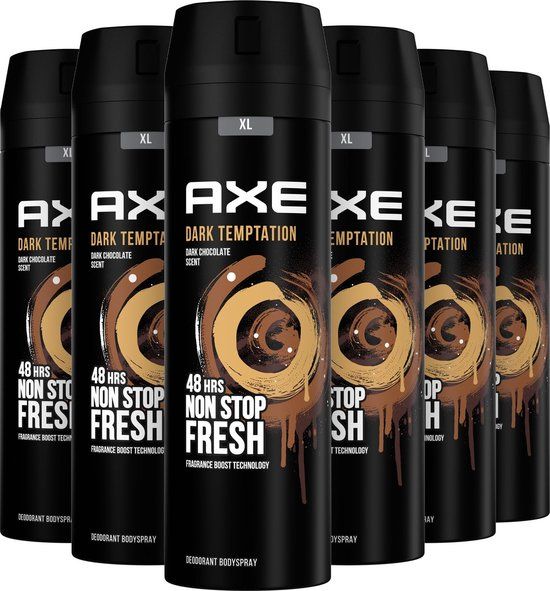 Axe Dark Temptation Bodyspray Deodorant - 6 x 200 ml - Voordeelverpakking