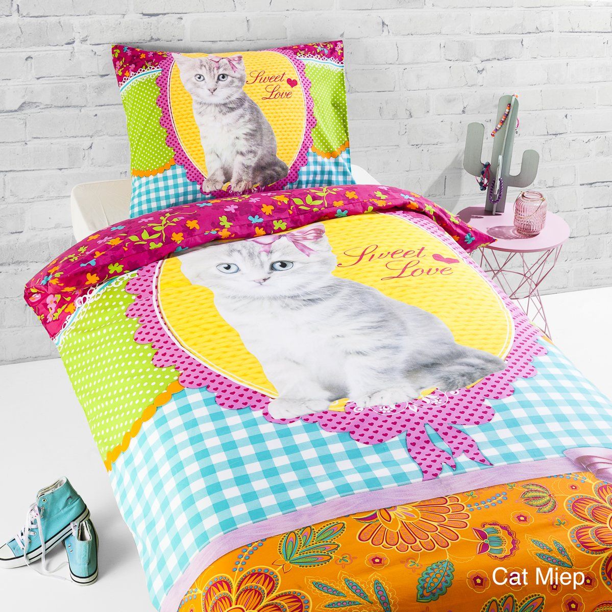 Day Dream Dekbedovertrek Cat Miep 140x200 cm - Katoen - Multi