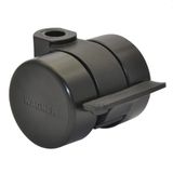 WAGNER Design meubelrol/zwenkwiel - hard - diameter Ø 38 mm, bouwhoogte 40 mm, vergrendeling, zwart, draagkracht 80 kg - Made in Germany - 01004301