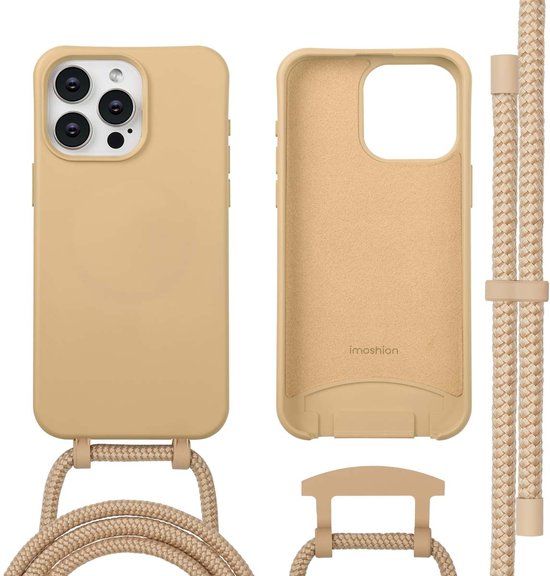 imoshion Hoesje - Geschikt voor iPhone 15 Pro Max - Color Backcover met afneembaar koord geschikt voor MagSafe - Nude