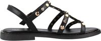 Les tropeziennes par M. Belarbi Dresco Corilow Zwarte Leren Platte Sandalen Dames Maat 38