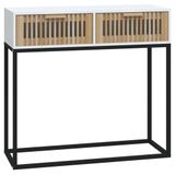 VidaXL Wandtafel 80x30x75 cm bewerkt hout en ijzer wit