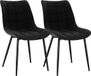 Bolt Edge Eetkamerstoelen - Zwart - Linnen - Set van 2