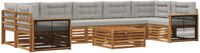 vidaXL Hoek loungeset 7 zitplaatsen Naturel en lichtgrijs Acacia hout