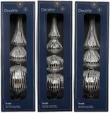 Decoris Kaemingk Piek glas L7,2b7,2h31 cm zilver a3 Decoris