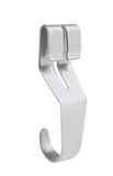 Phoenix 124222SI metalen haken set van 3, metaal, zilver, 2,1 x 2,3 x 8 cm